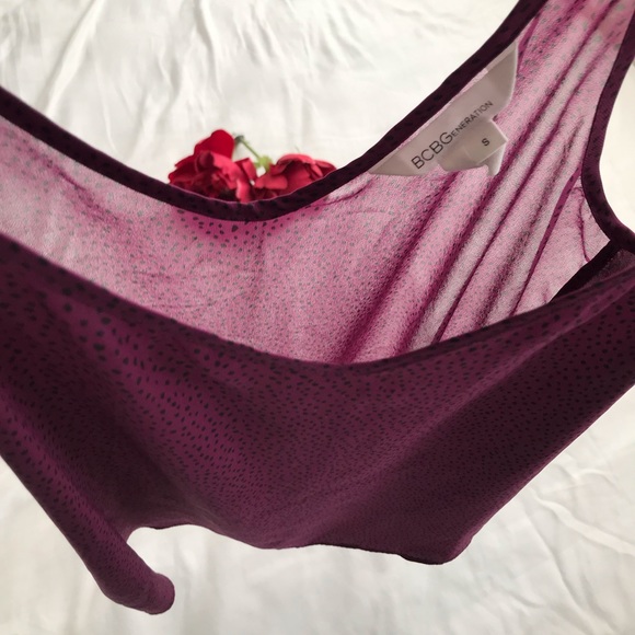 ✨BCBGeneration Purple Black Spotted Tank Top✨ - Picture 4 of 6